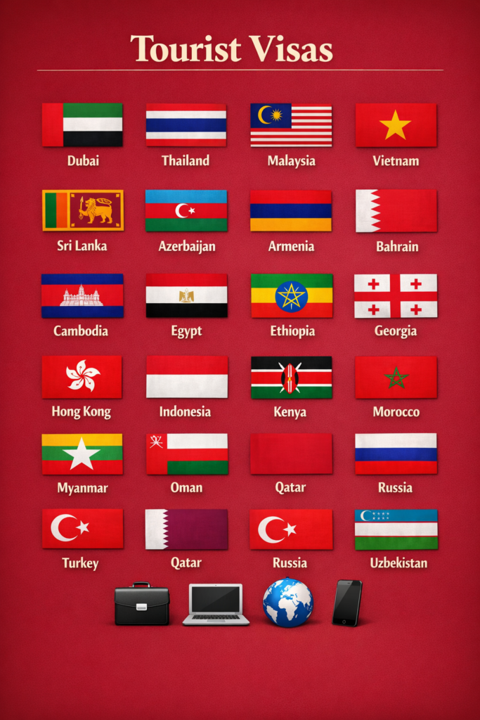 tourist visas flags